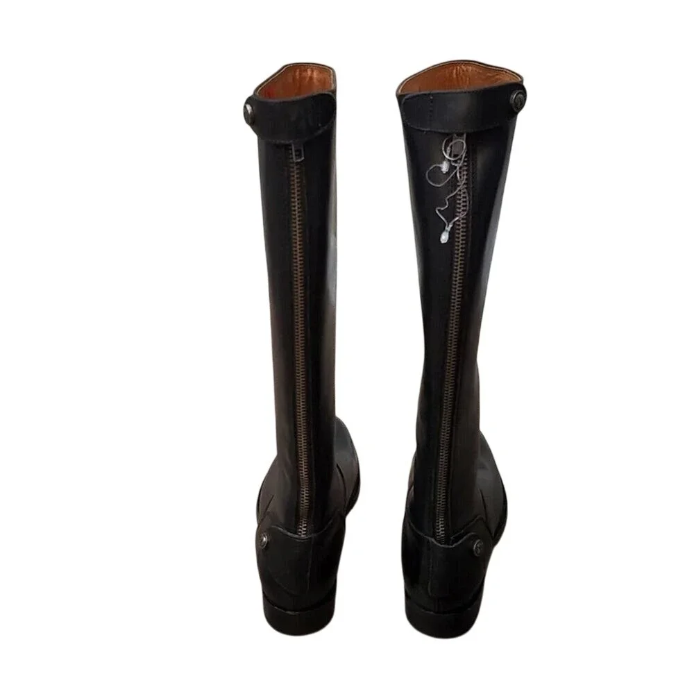 Frye Equestrian Riding Boots Tall Black Leather Classic Minimalist Style Women's